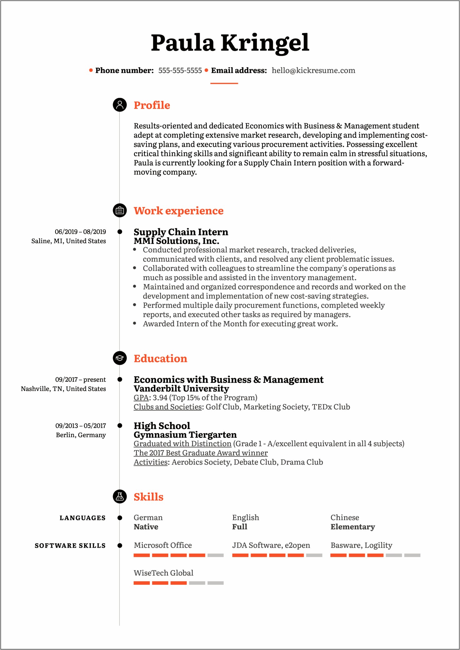 Resume Example For Suppy Chain Managment