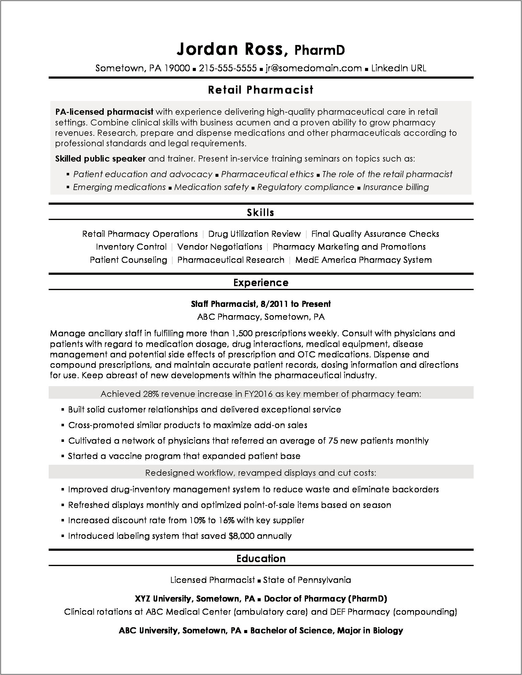Resume Example For Vp Of Operations For Staffing