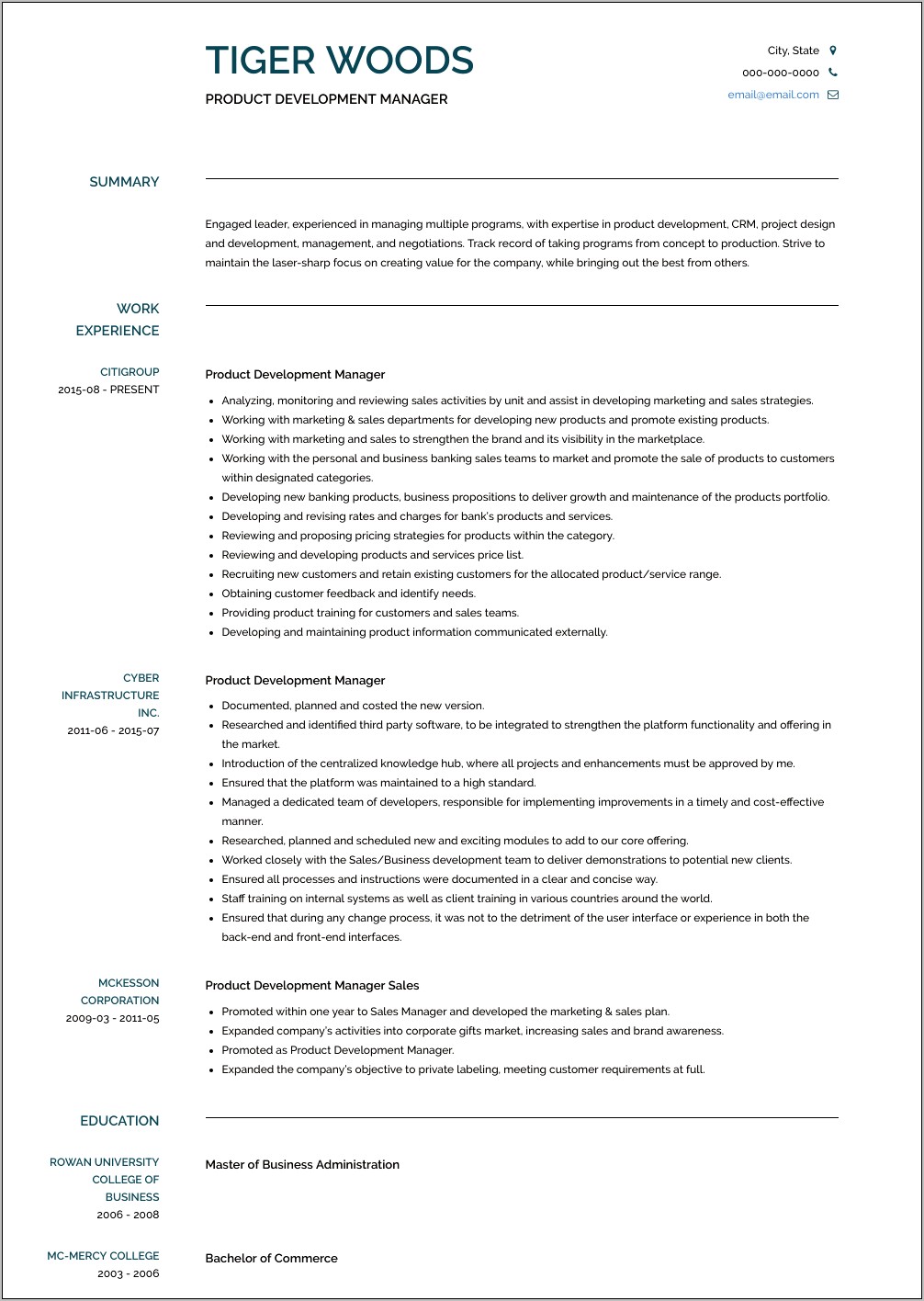 Resume Example Of Business Development Manager