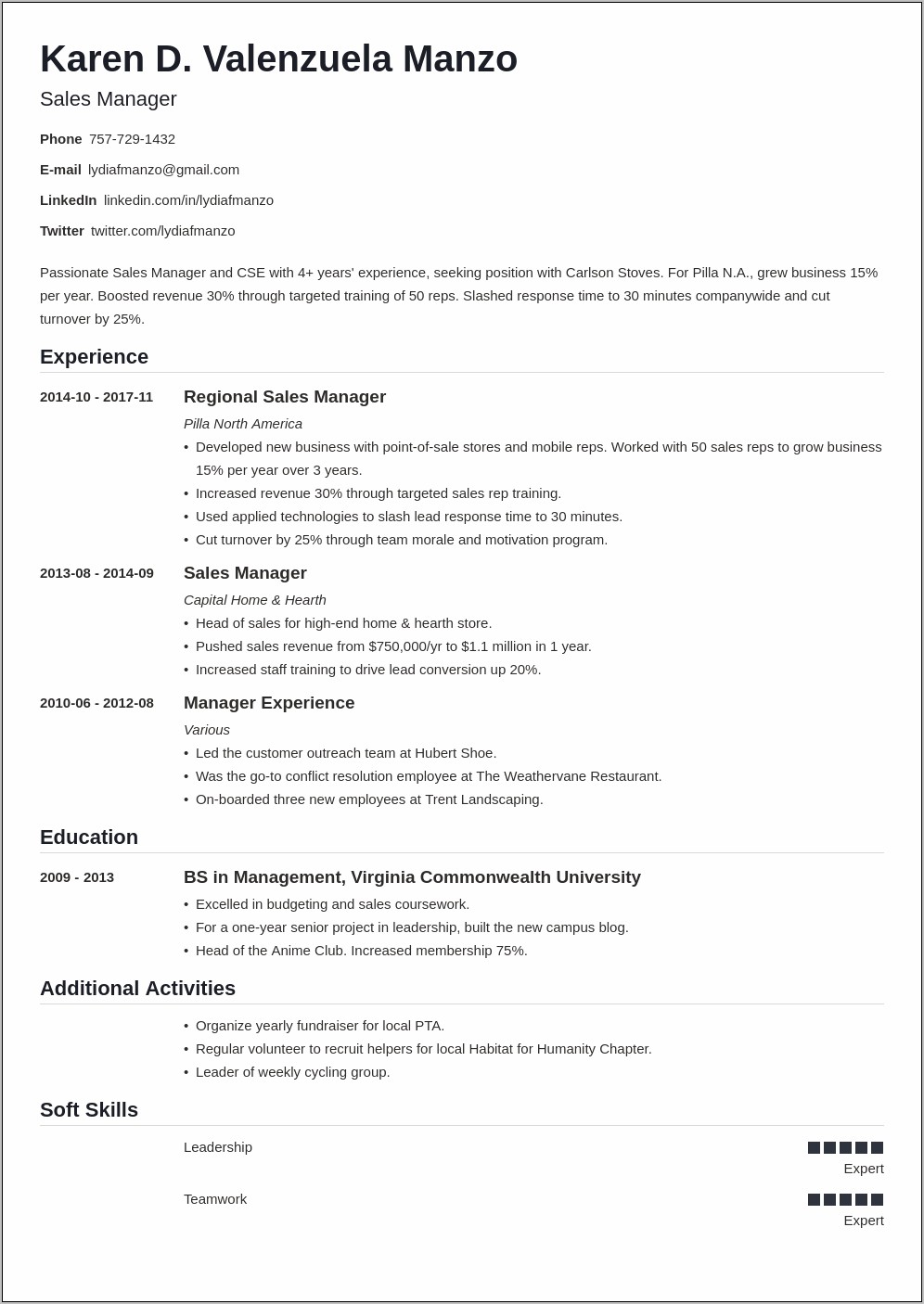Resume Examples 2 Positions Same Company