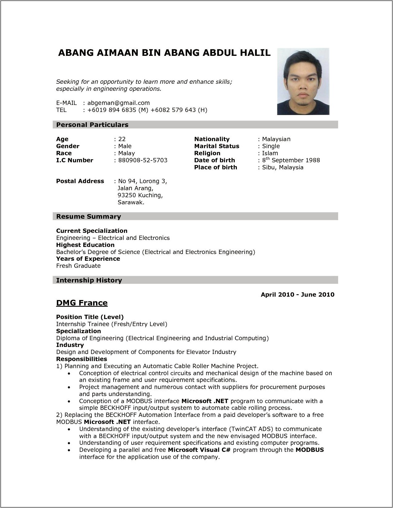 Resume Examples 2016 For Jobs