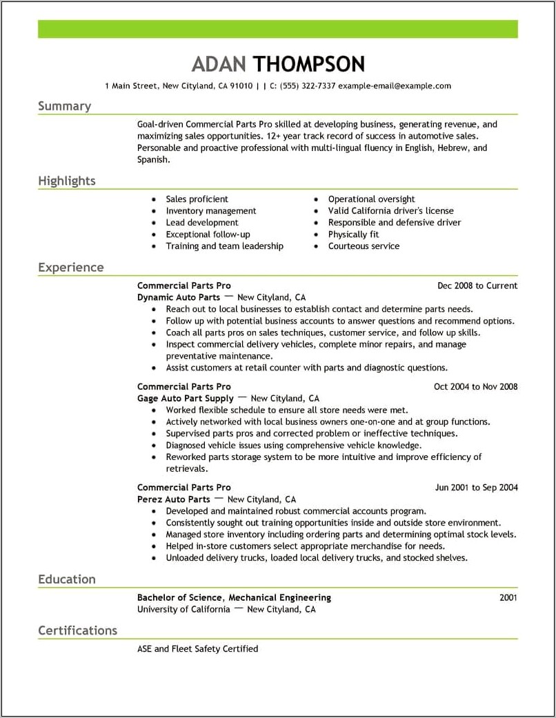 Resume Examples 2019 Copy And Paste Parts Advisor