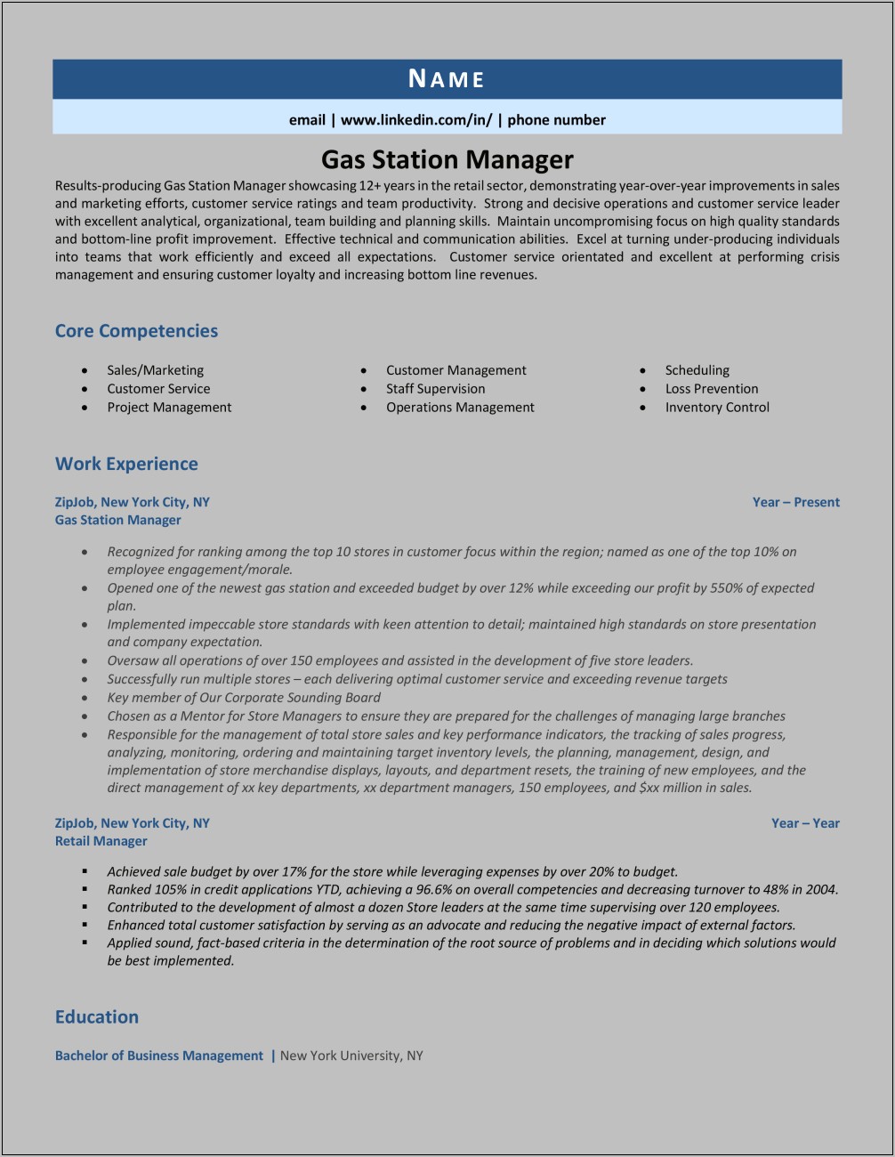 Resume Examples 2019 Gas Station Ampm