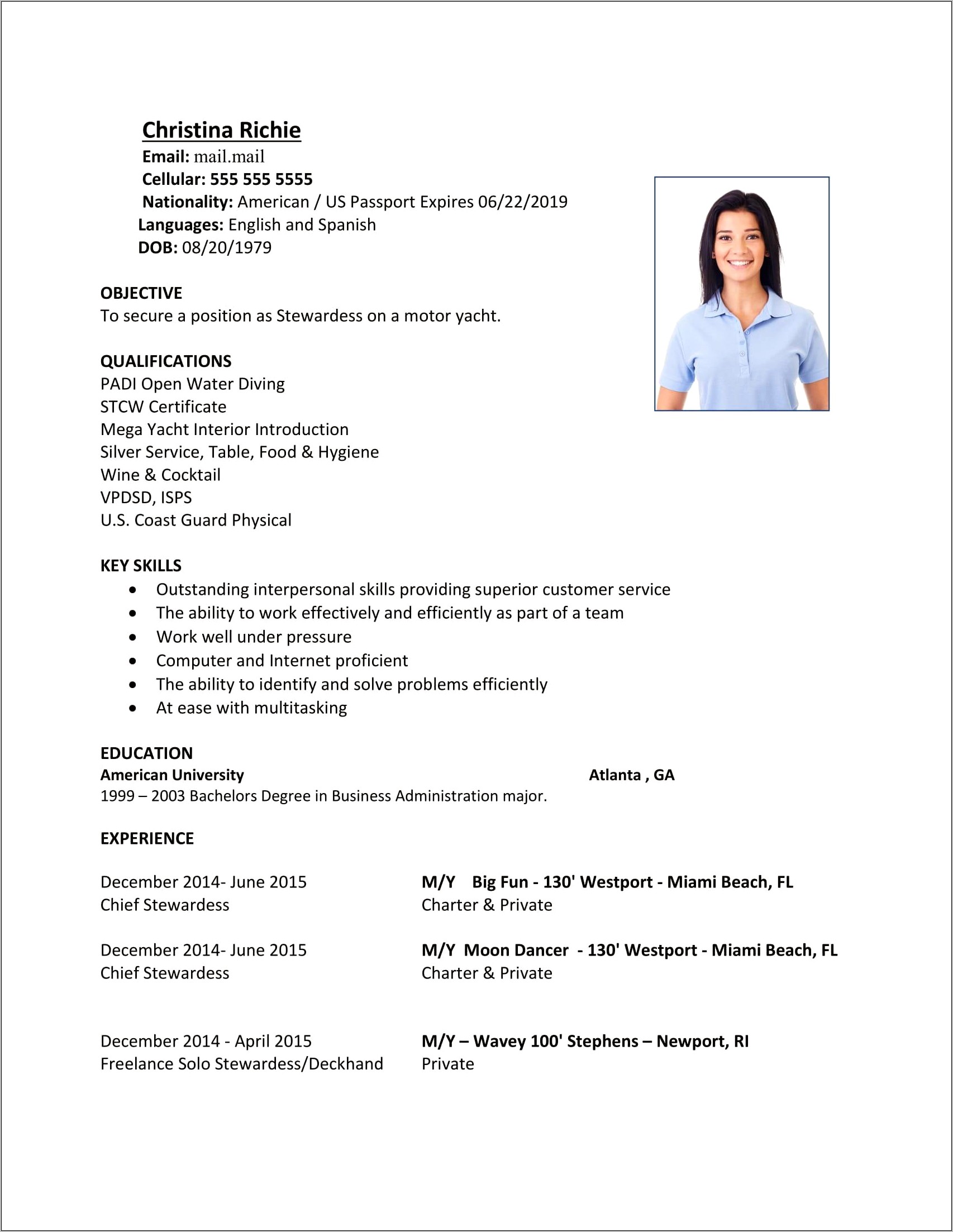 Resume Examples For 20 Yesr It Experi