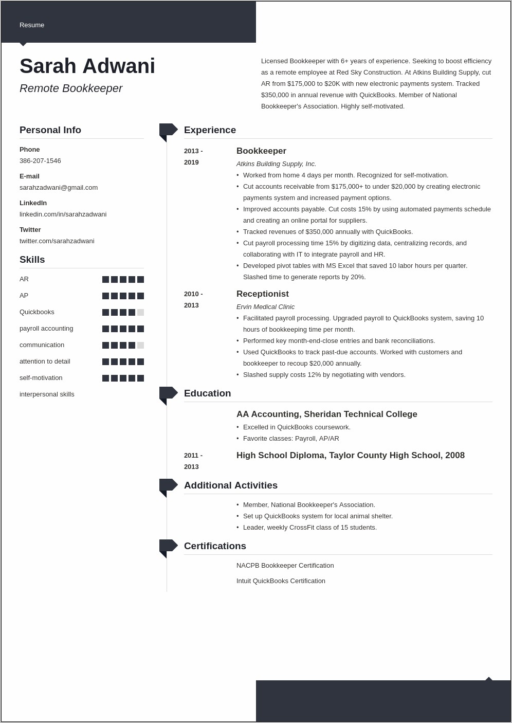 Resume Examples For A Stay At Home Mom