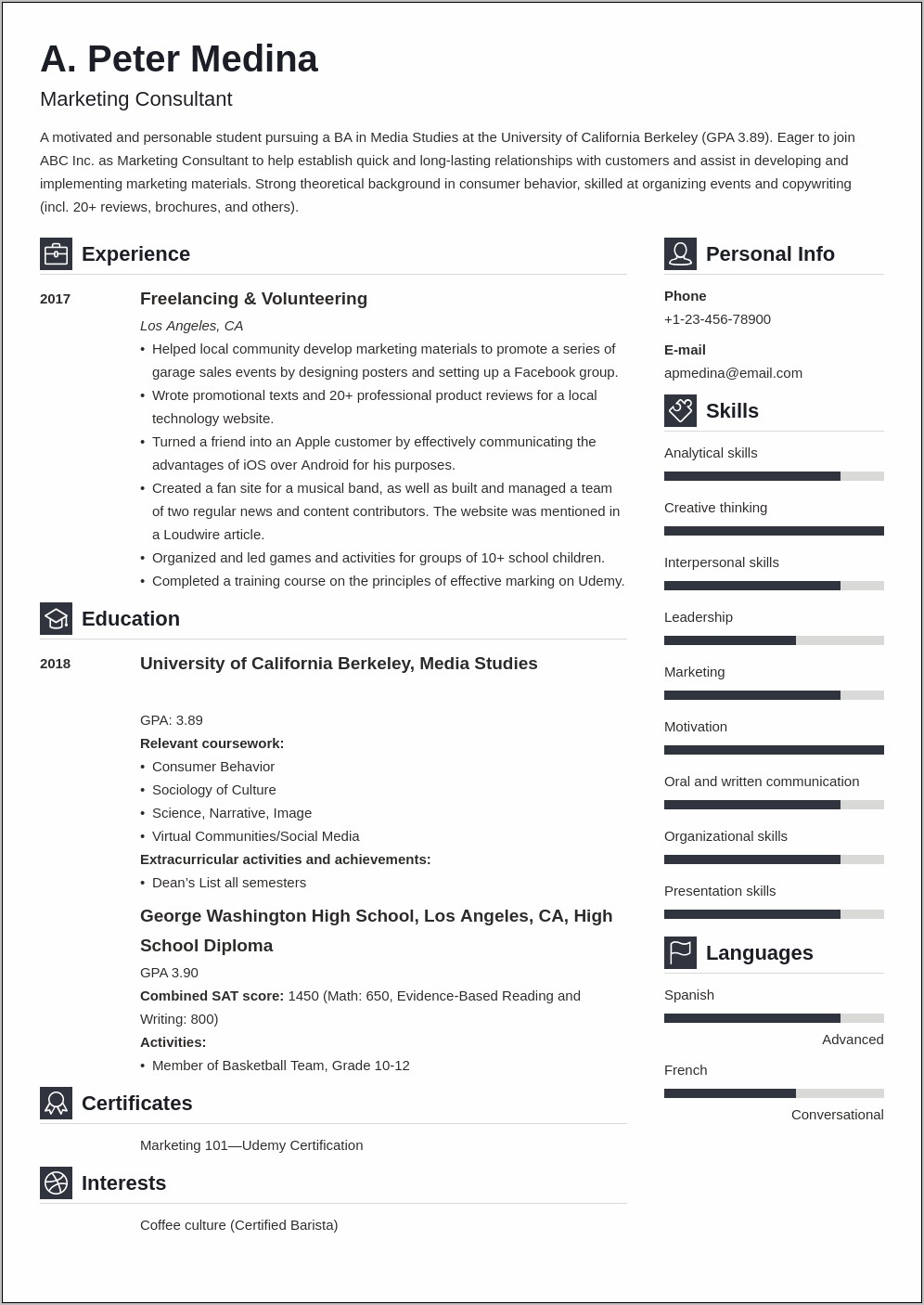 Resume Examples For Adults With Little Experience