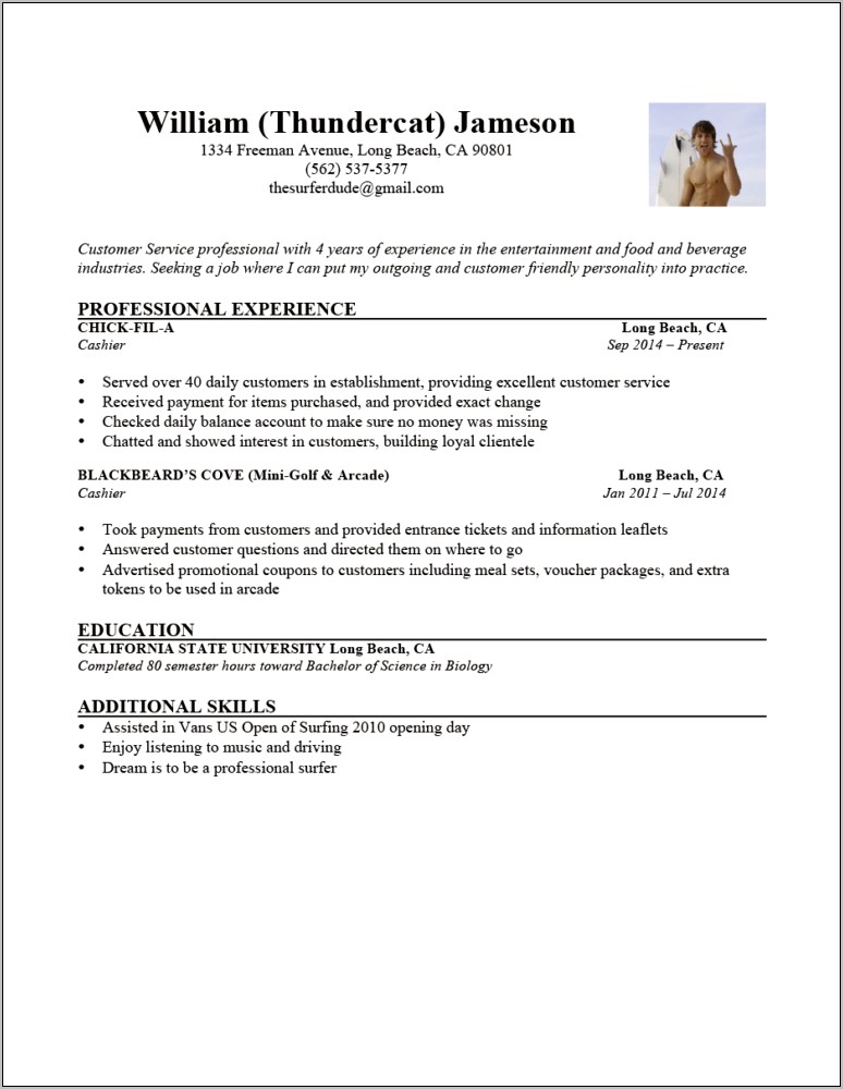 Resume Examples For An Arcade Attendant