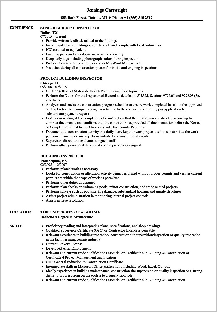 Resume Examples For An Icc Certified Professional