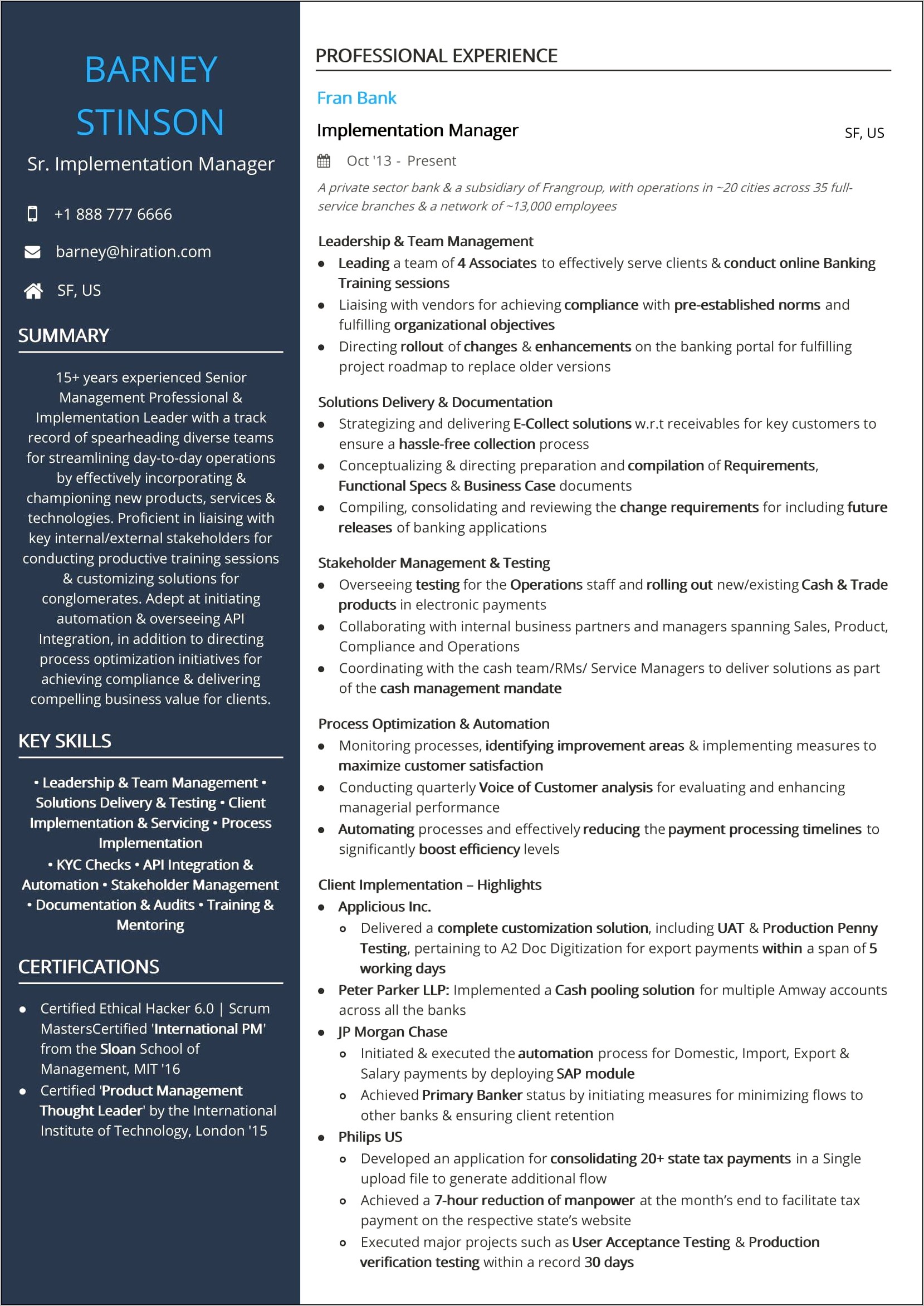 Resume Examples For Compliance Officer College