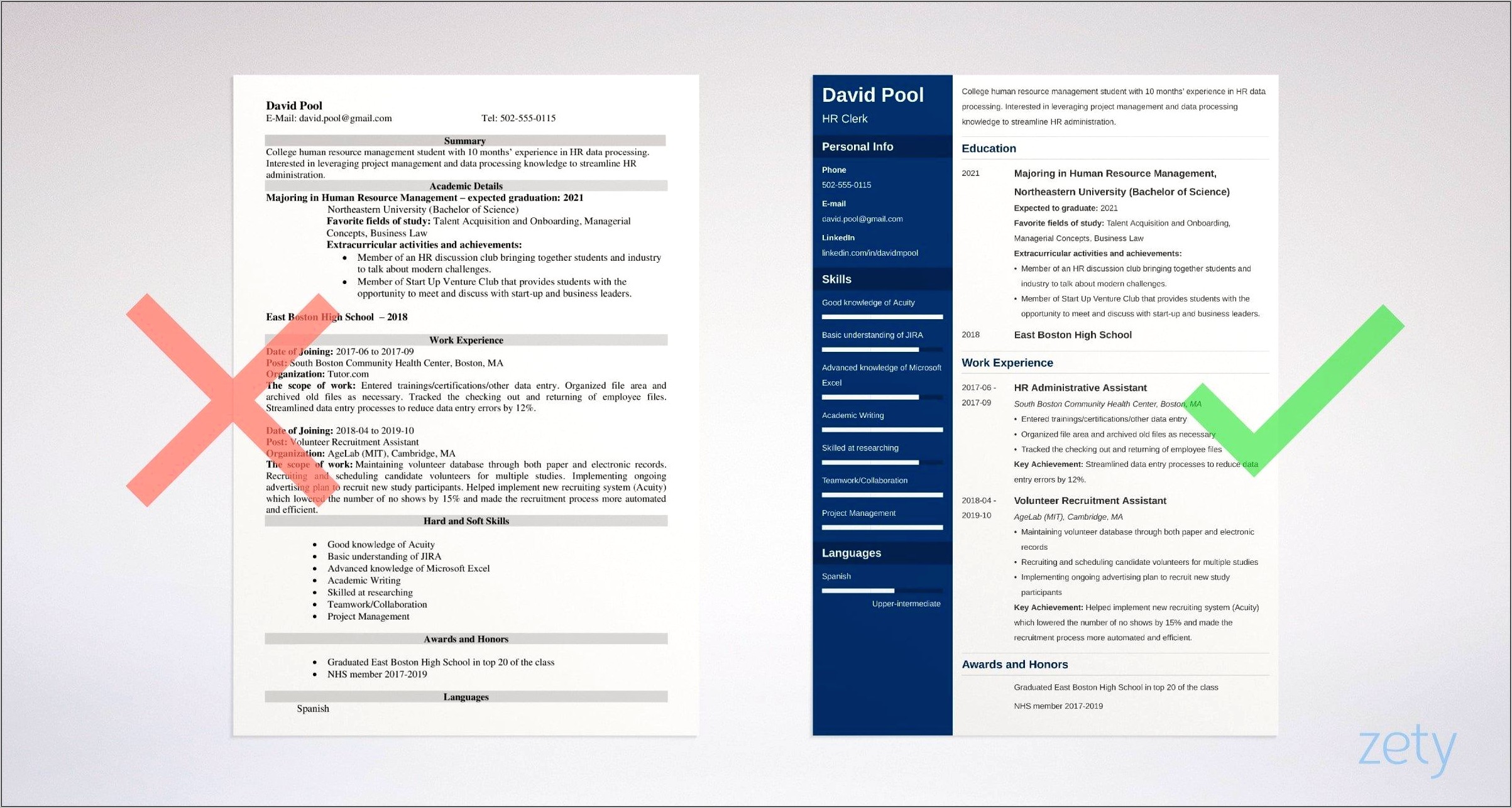Resume Examples For First Year College Students