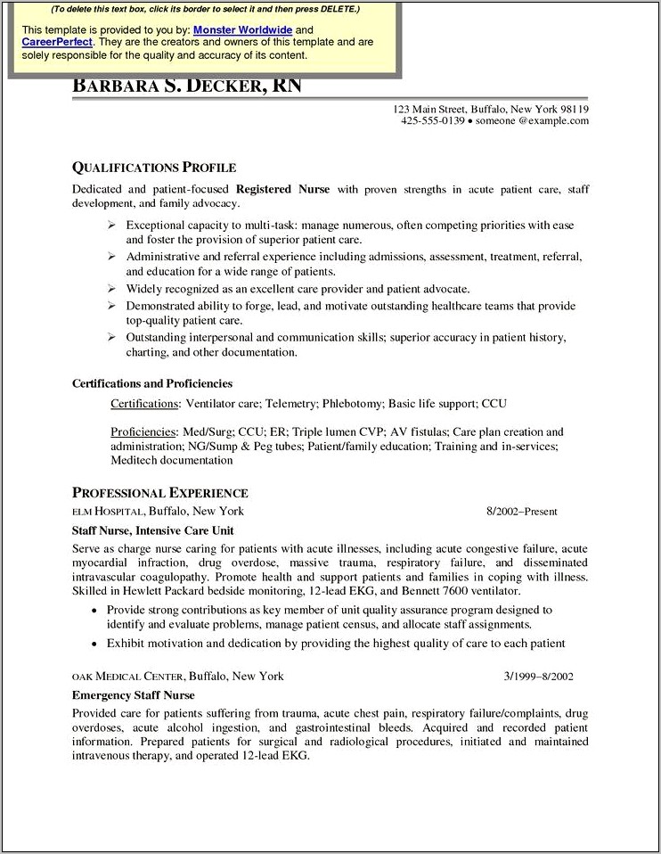 Resume Examples For Med Surge Nurse