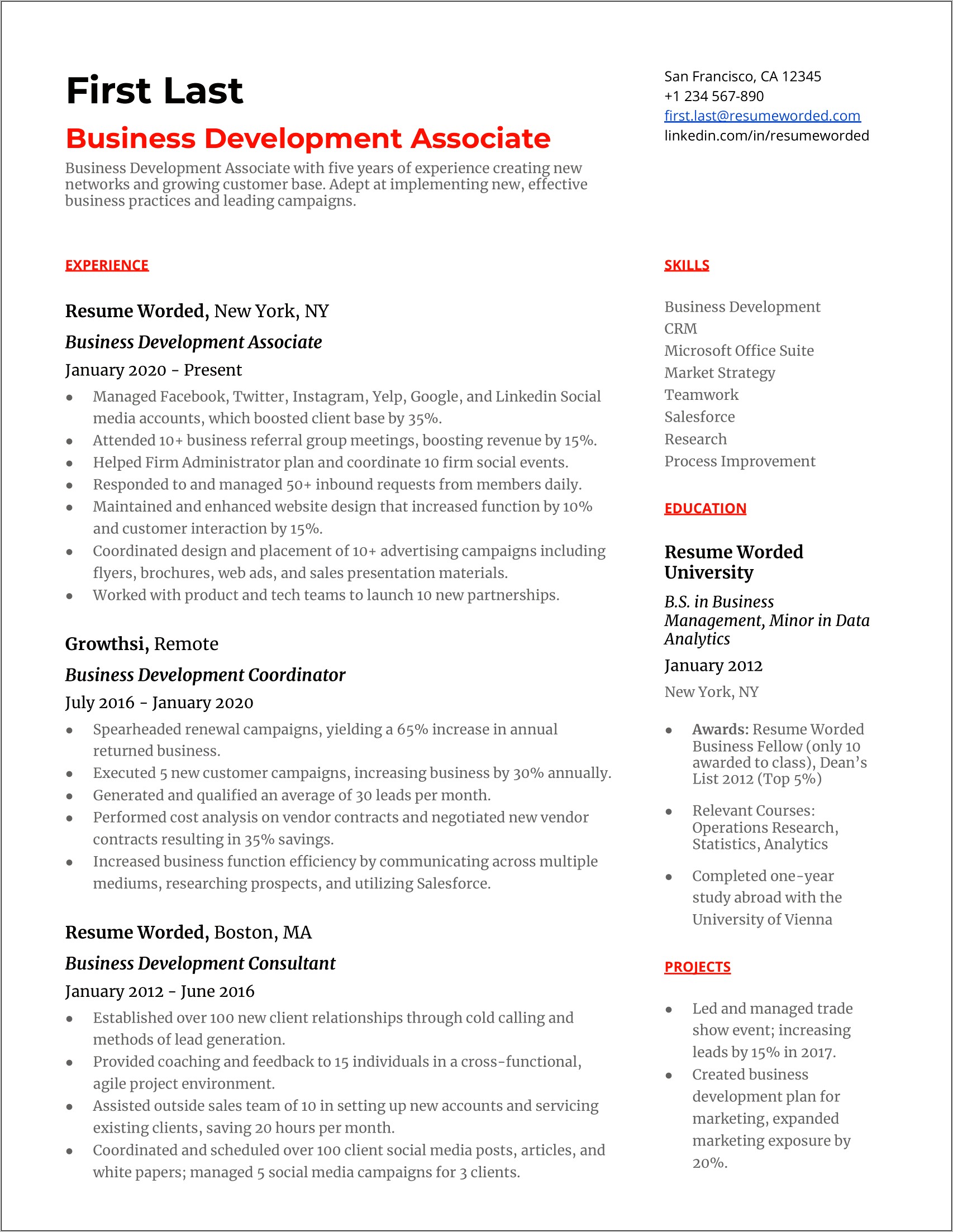 Resume Examples For Mid Level Associates