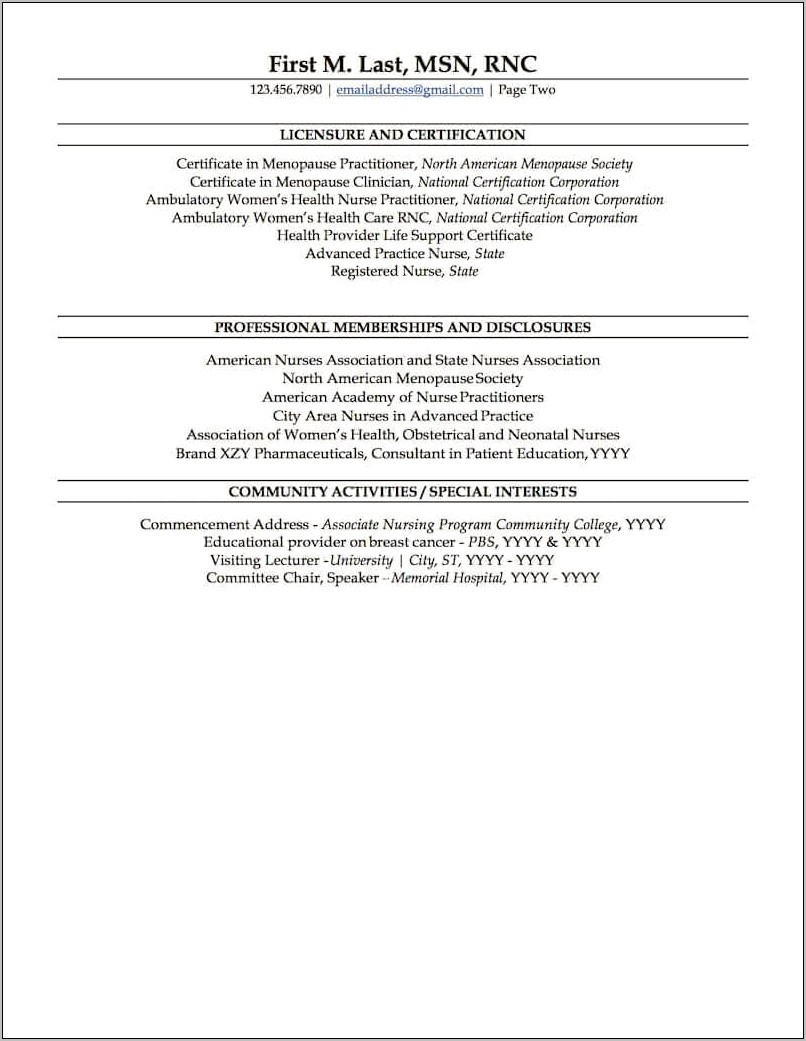 Resume Examples For Nursing Jobs For Graduating Students
