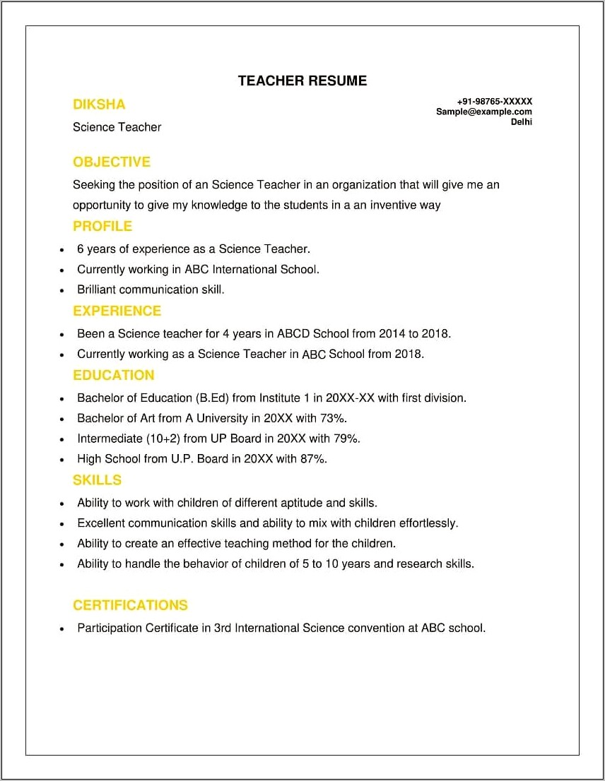 Resume Examples For Overseas Jobs