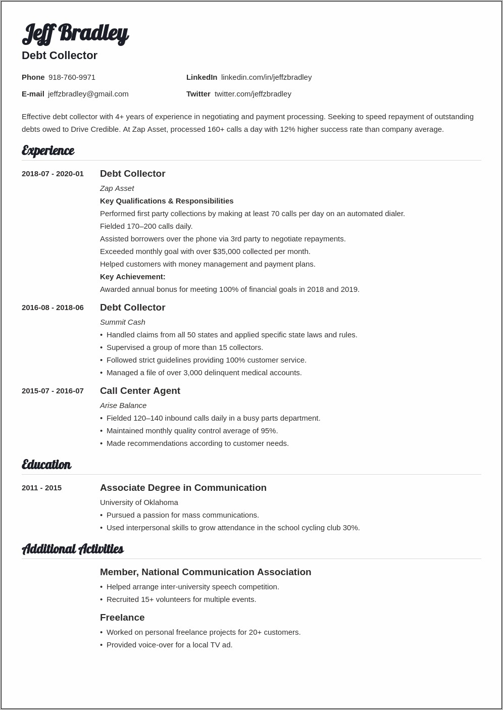 Resume Examples For Quality Assurance On Parts