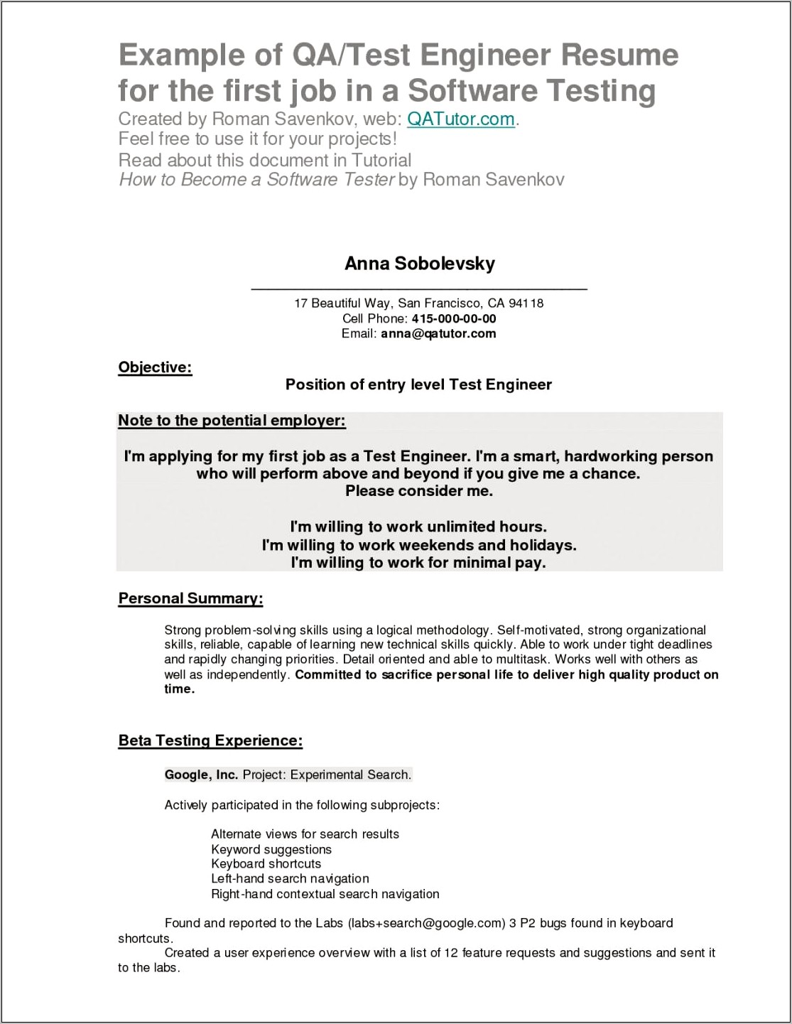 Resume Examples For Your First Job