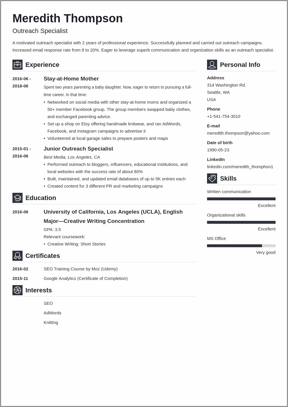 Resume Examples Long Term Employment
