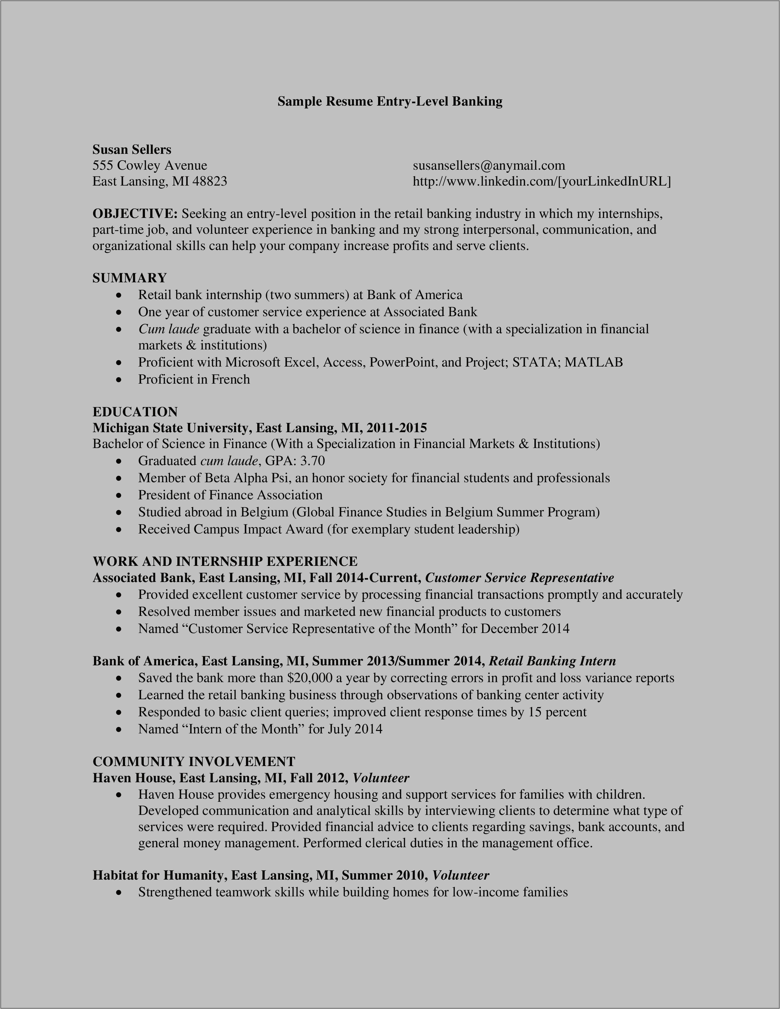 Resume Examples Presidnet Of Associton