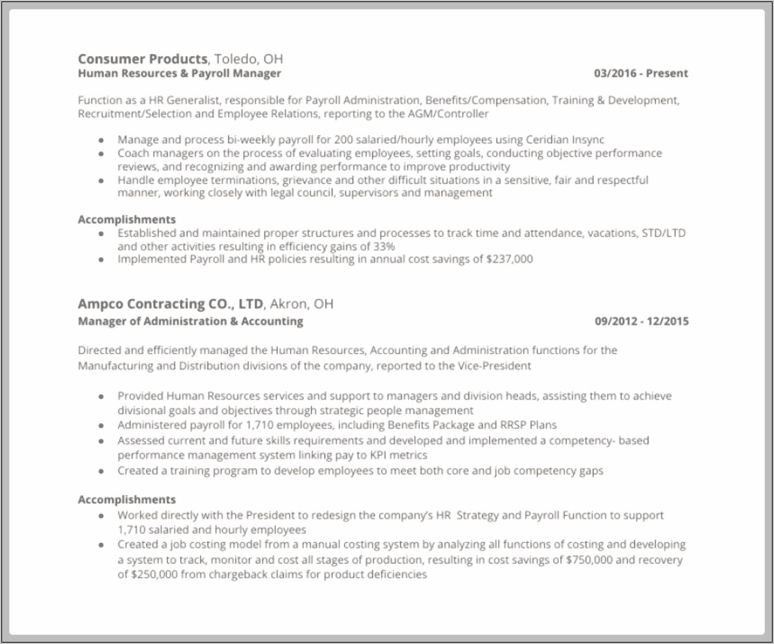 Resume Examples That Include Employment Via Temp Agency