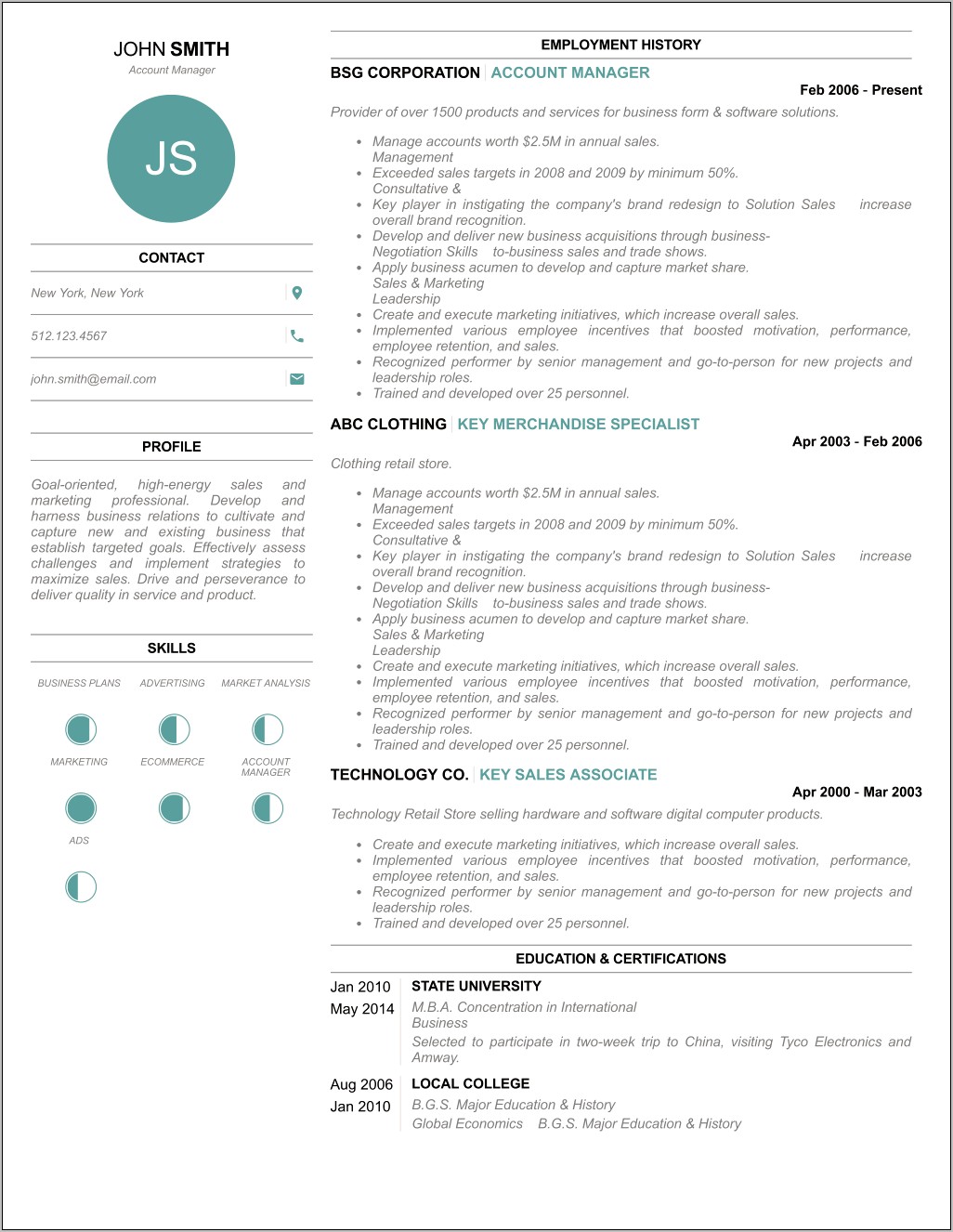 Resume Examples With Conctration With Major