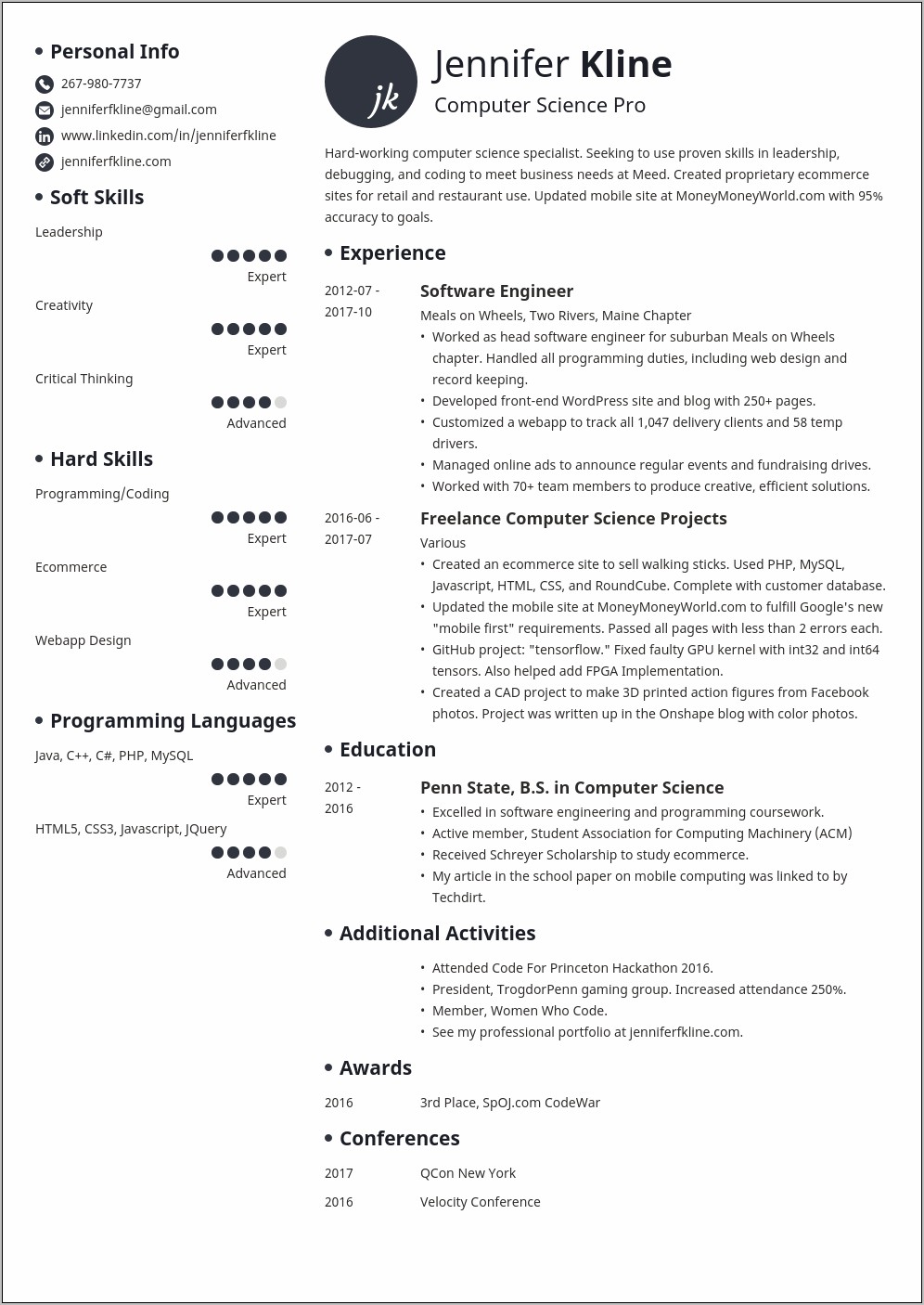 Resume Executive Summary Example For Volunteer