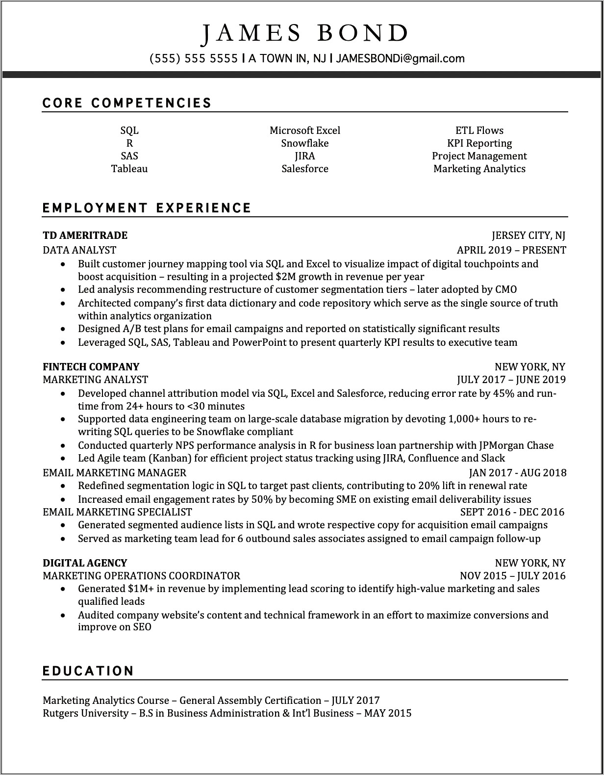 Resume Experience From One Company Multiple Jobs
