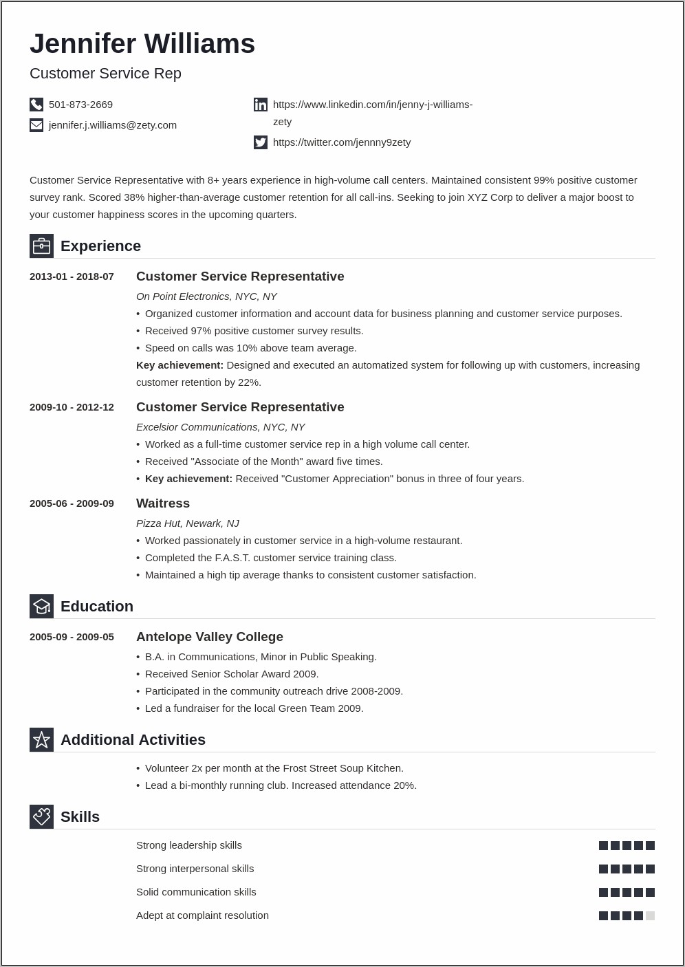 Resume Experience Order By Relevance Or Recent