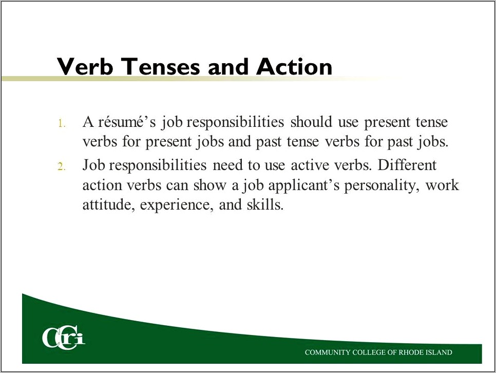 Resume Experience Past Tense Or Present