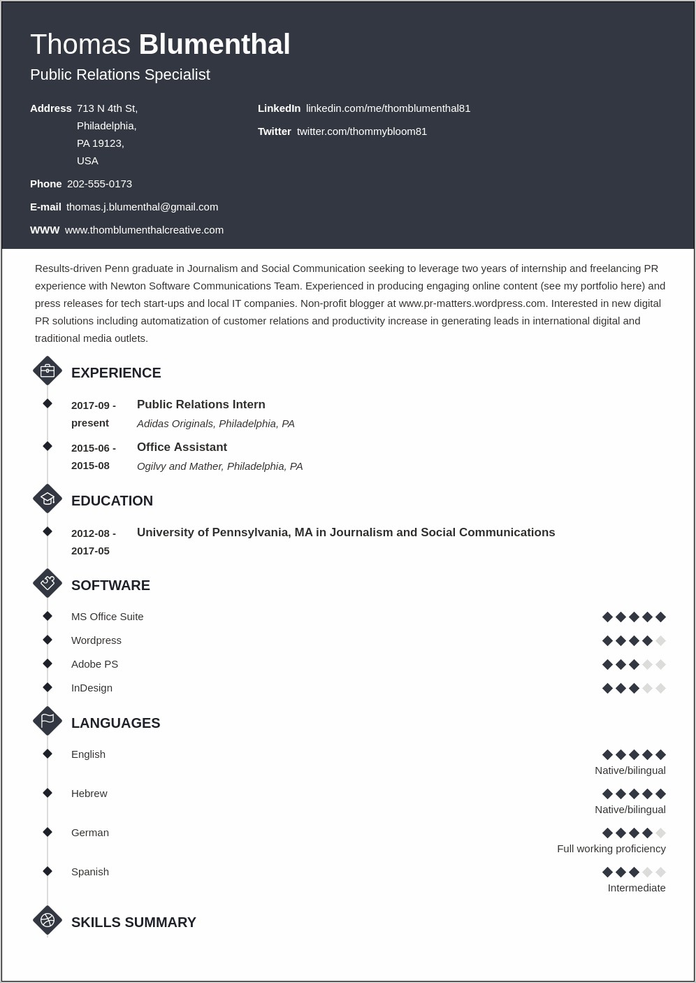 Resume Focuses On Your Skills And Experience