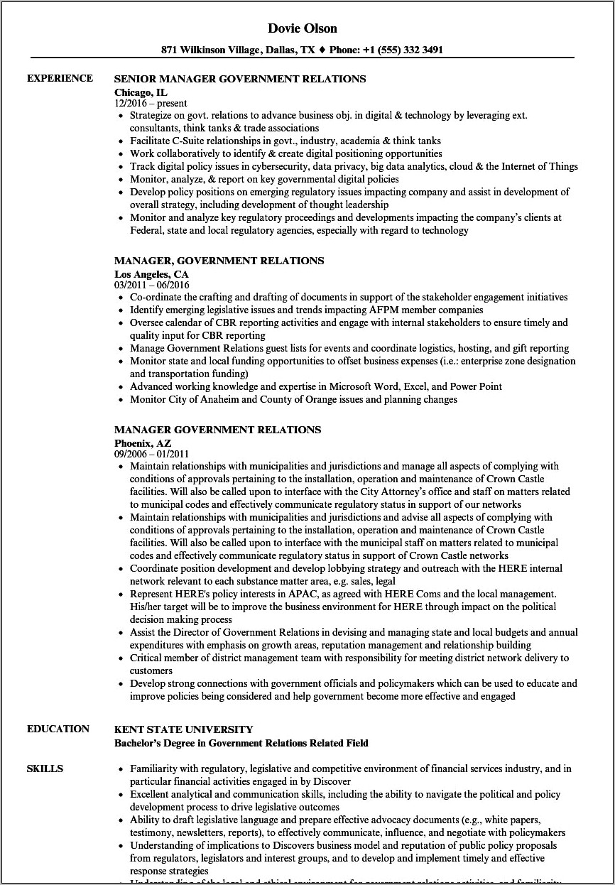 Resume For A Federal Government Job