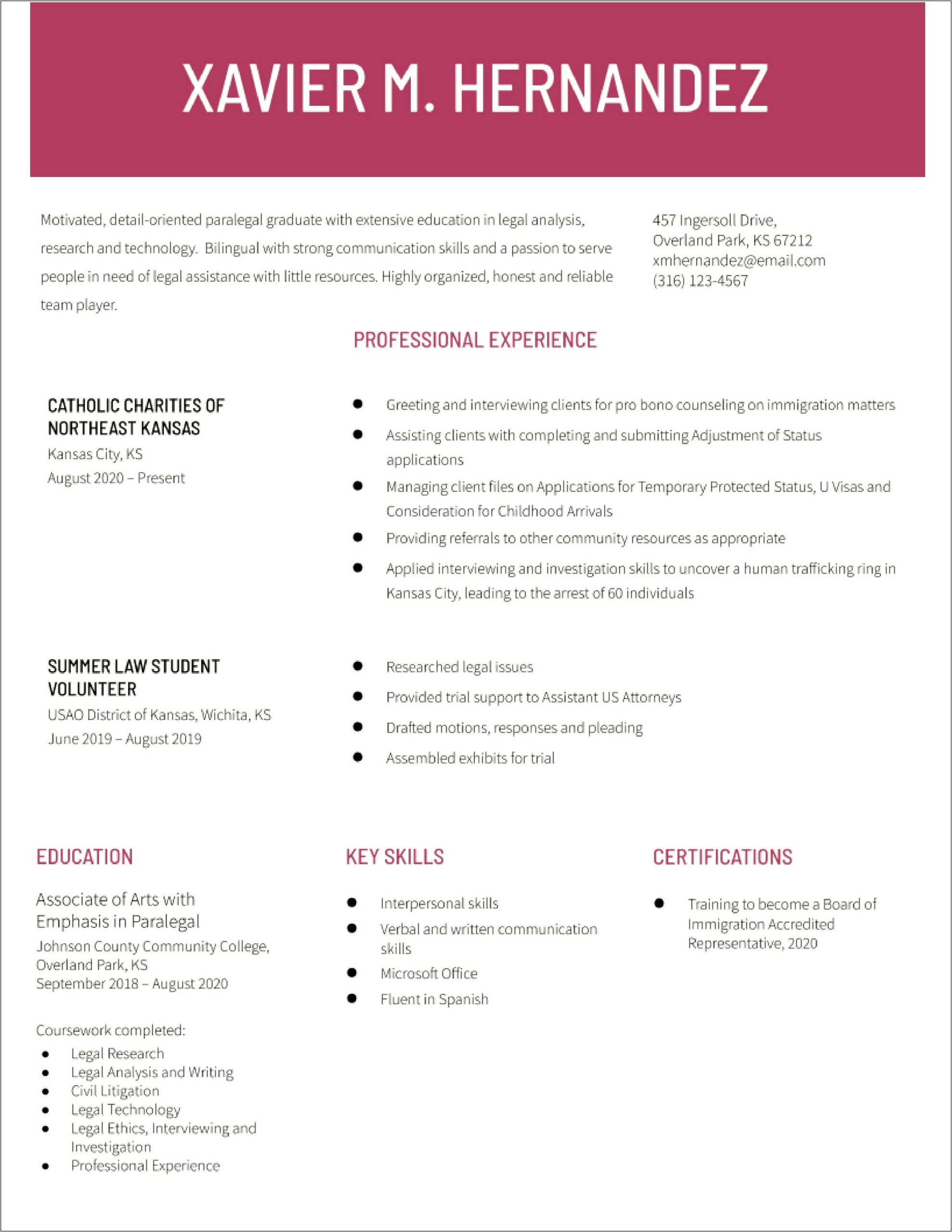 Resume For An Immigrant With No Experience