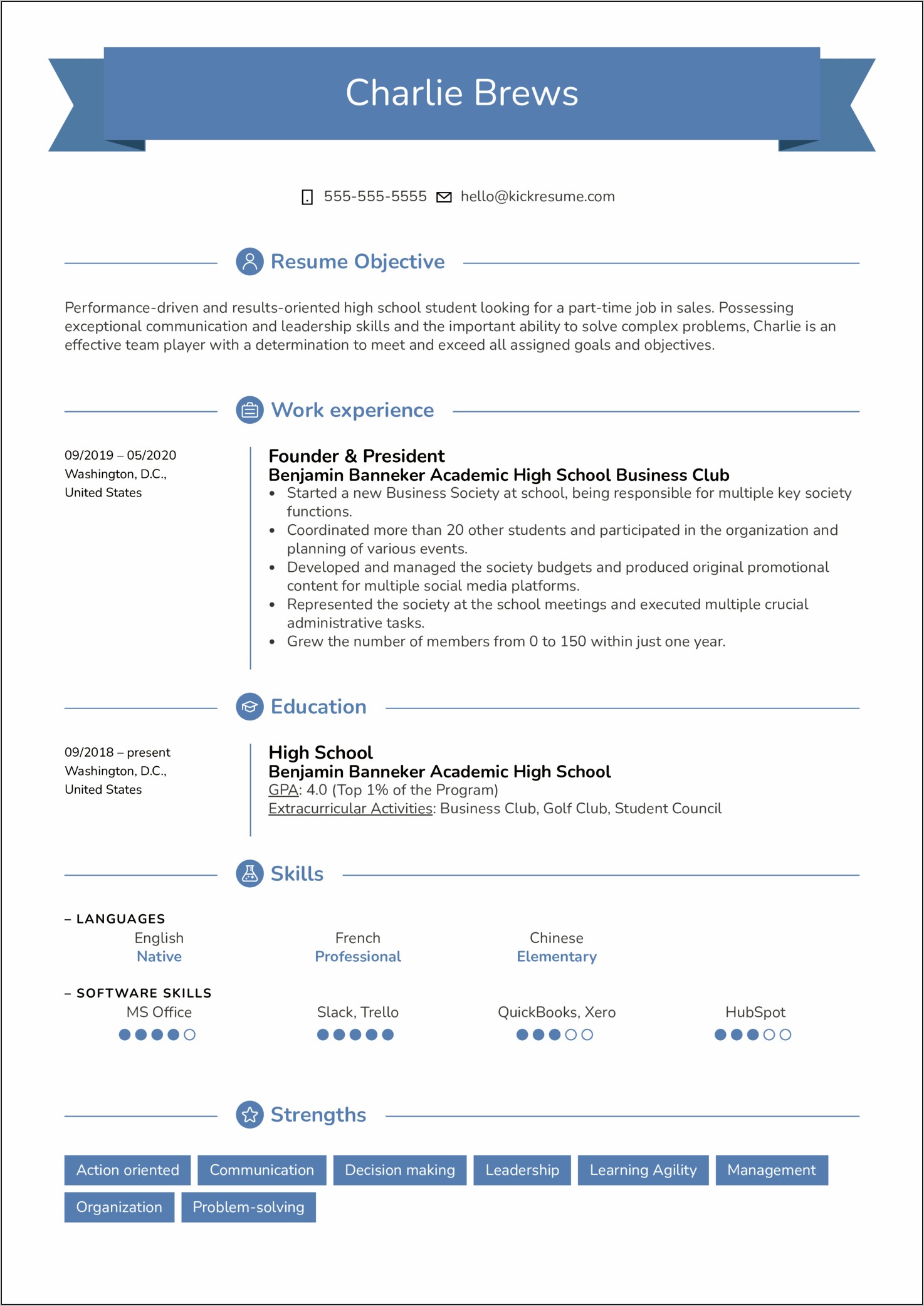 Resume For Application In Skills Usa