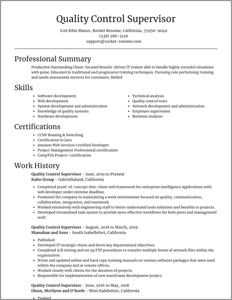 Resume For A&w Healthcare Management Samples