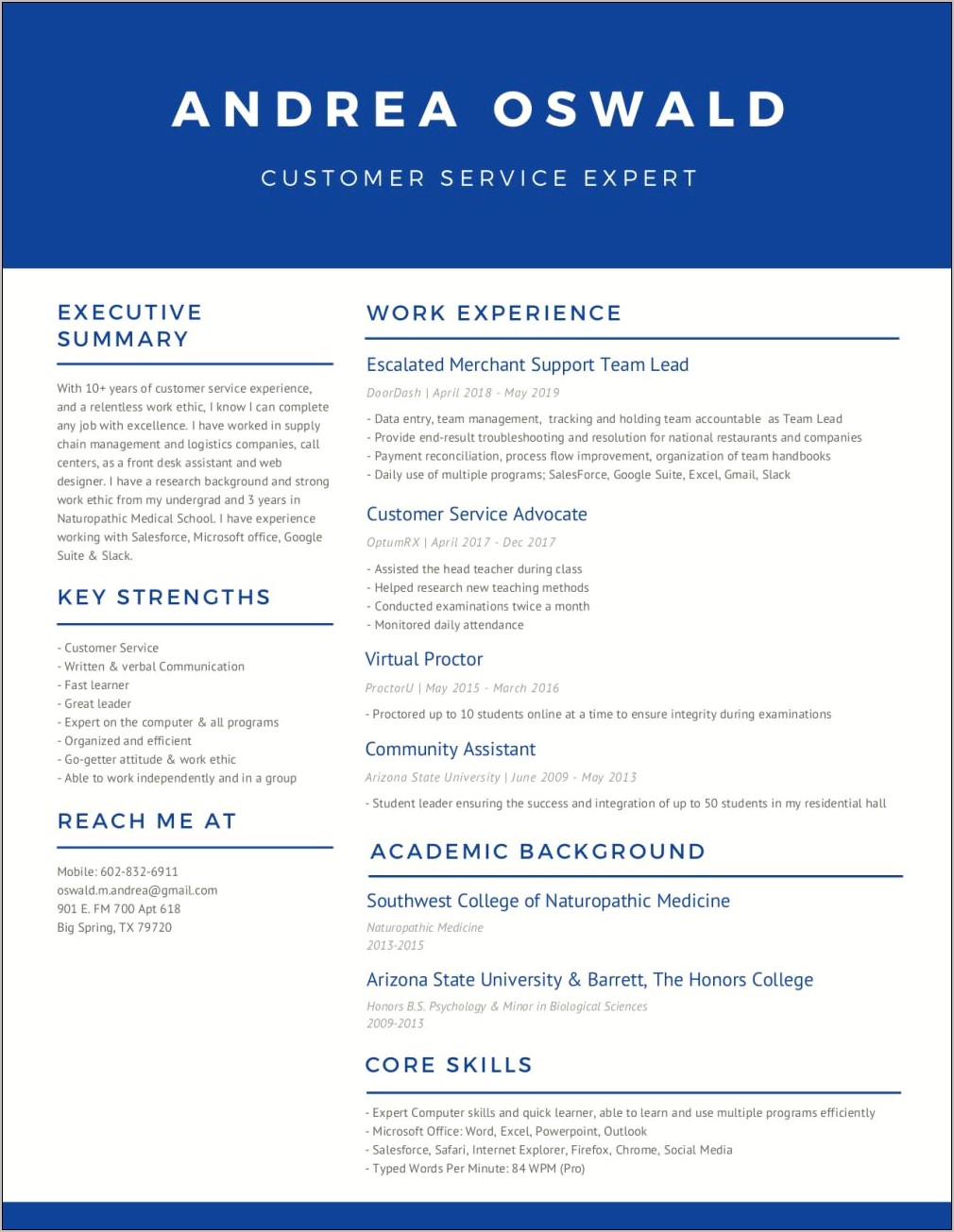 Resume For Customer Service Advocate Job Description