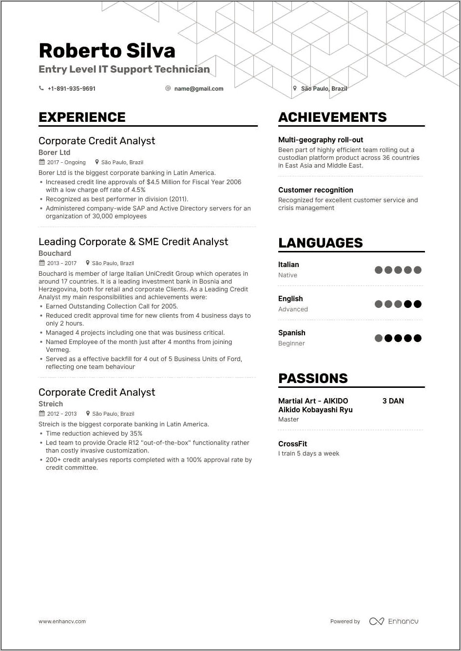 Resume For Entry Level Bank Job