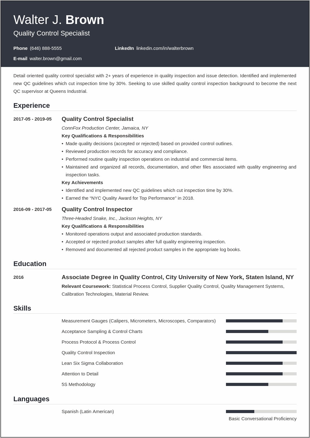 Resume For Home Inspectors With No Experience