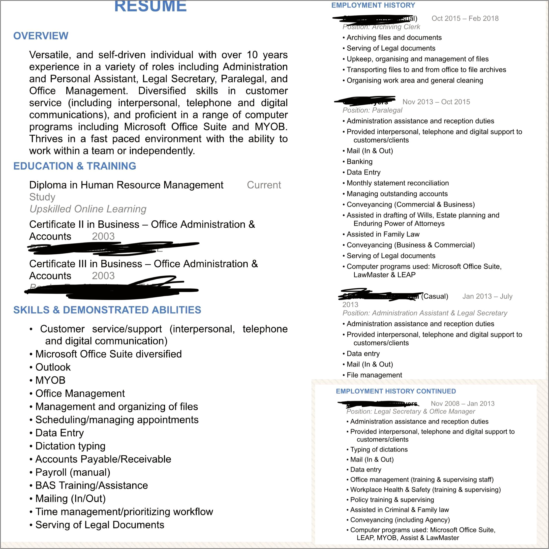 Resume For Individual Support Worker Australia