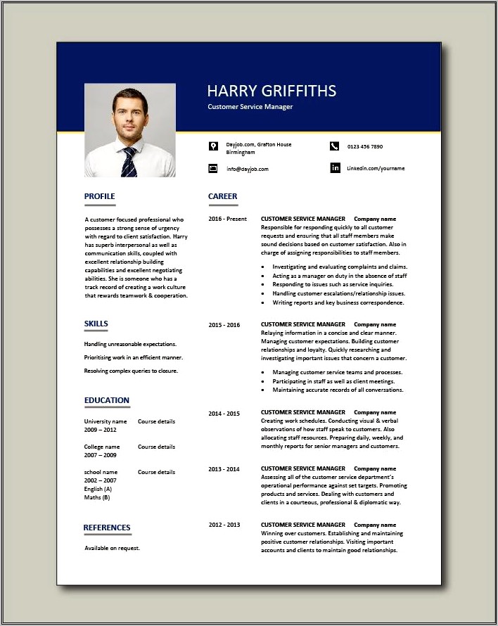Resume For It Services Manager Poistion