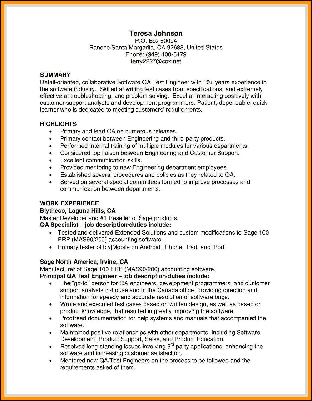 Resume For It Support No Experience