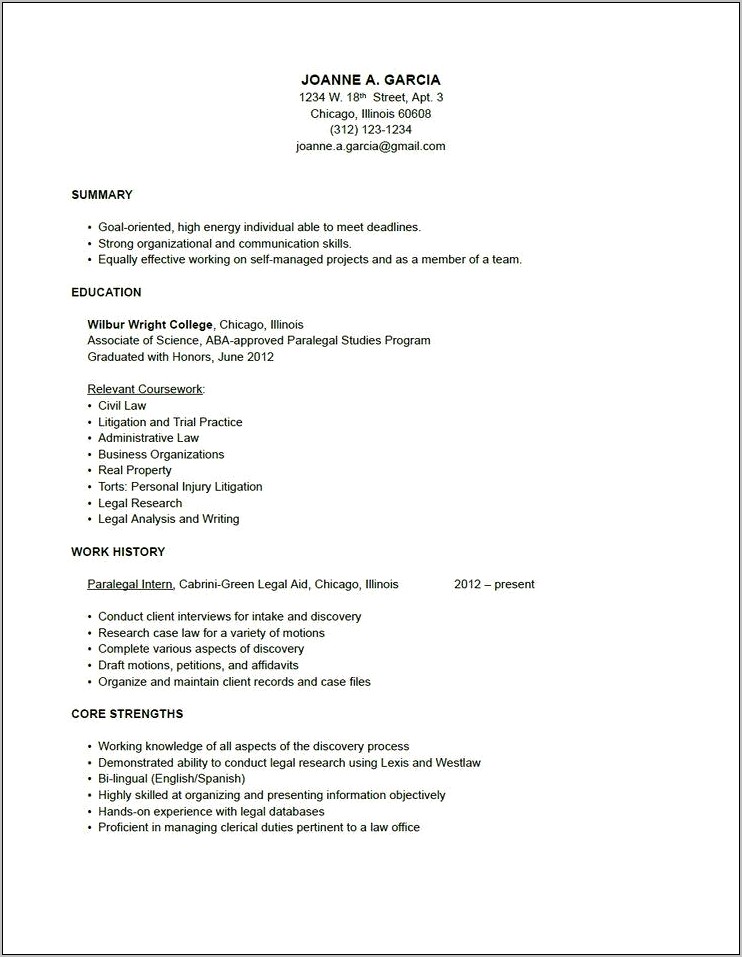 Resume For Legal Secretary Position With No Experience