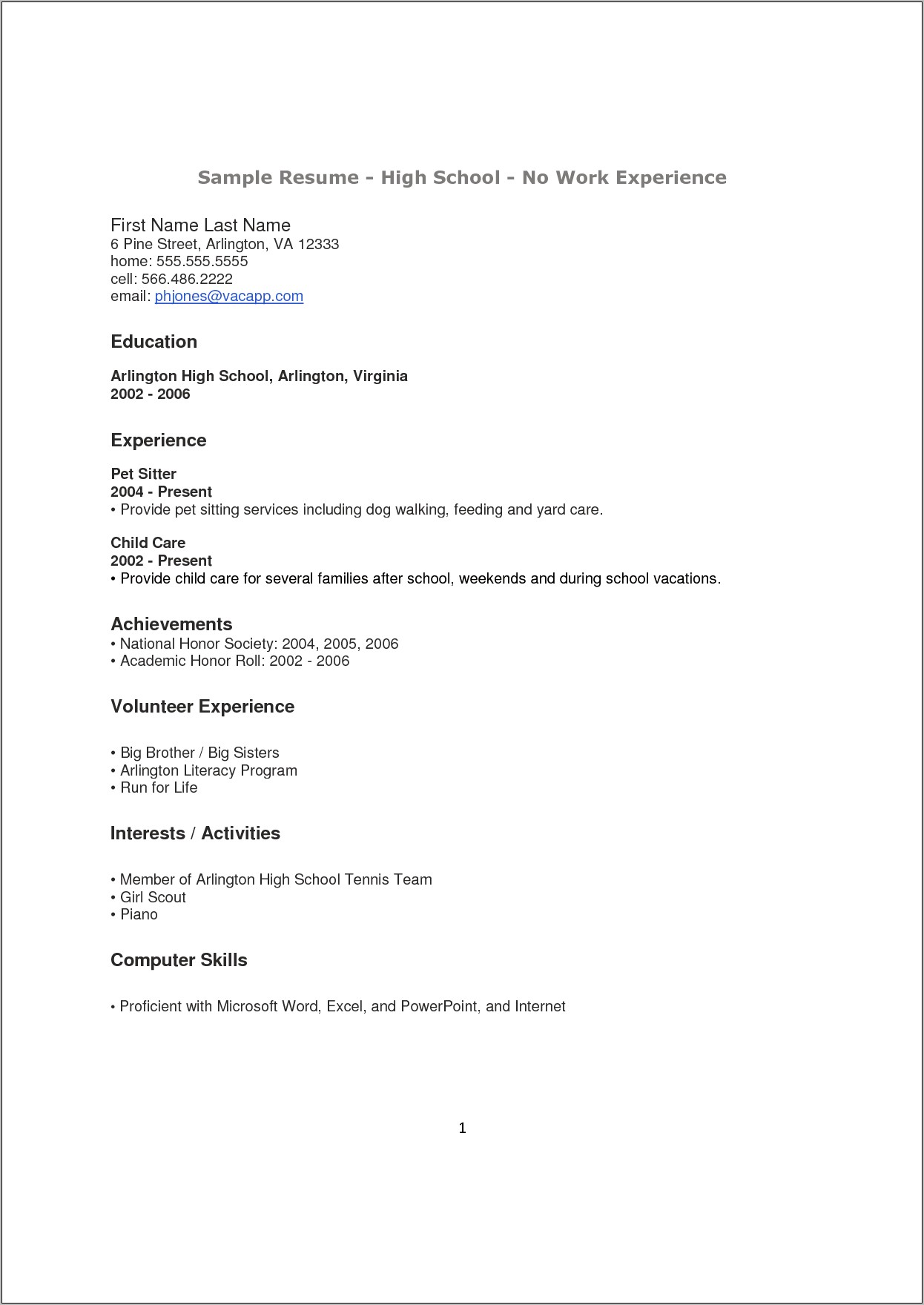 Resume For Lifeguard With No Experience