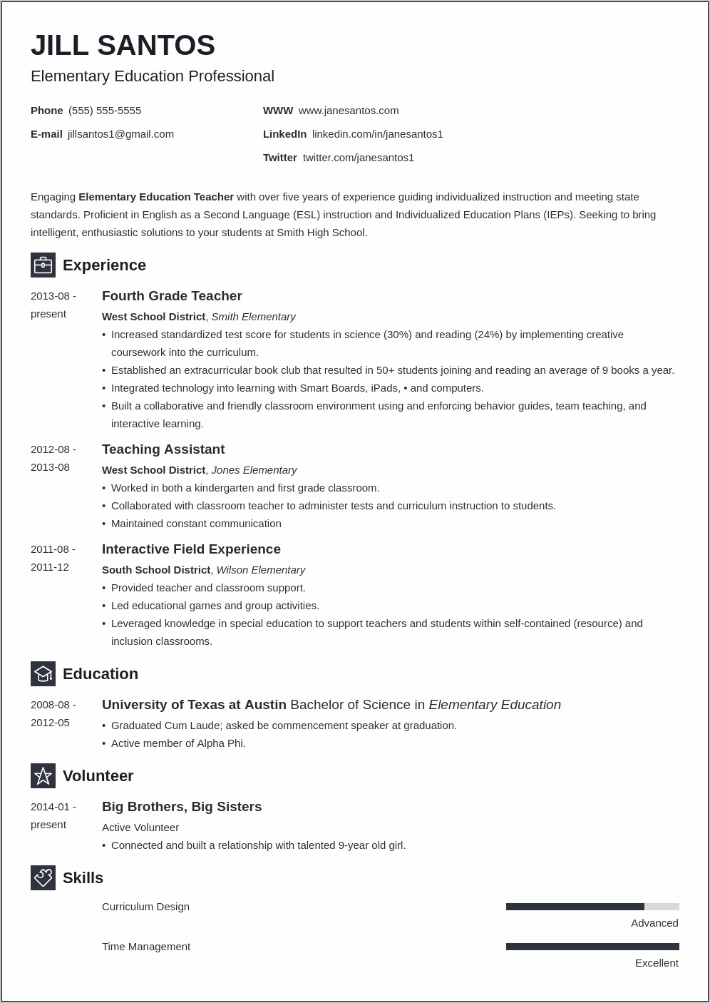 Resume For Older With Lots Teaching Experience