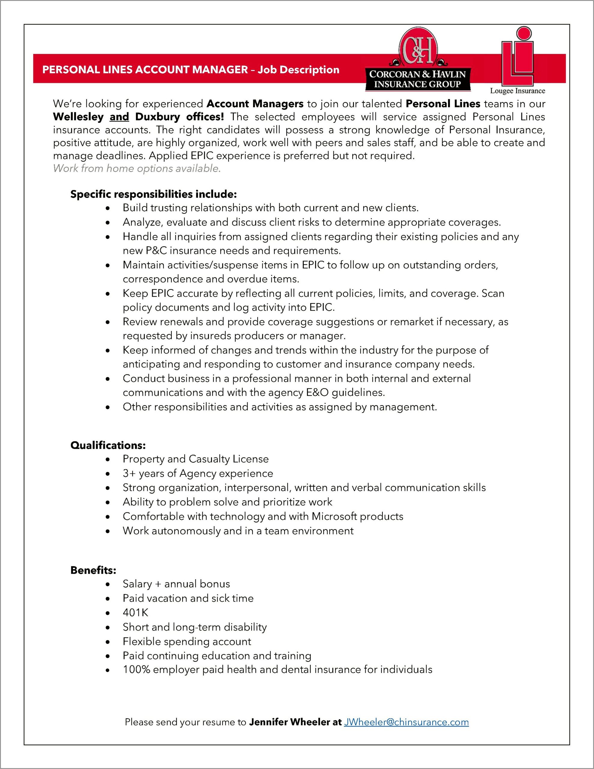 Resume For Property And Casualty Insurance Project Manager