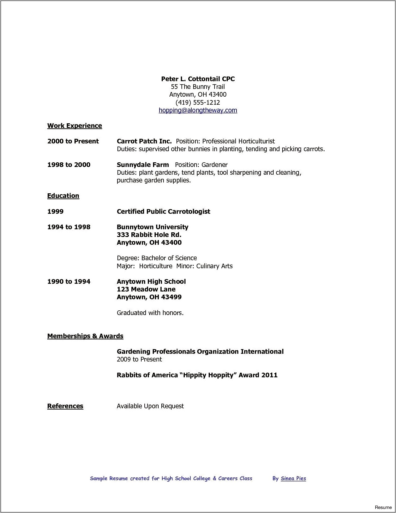 Resume For Someone That Graduate High School