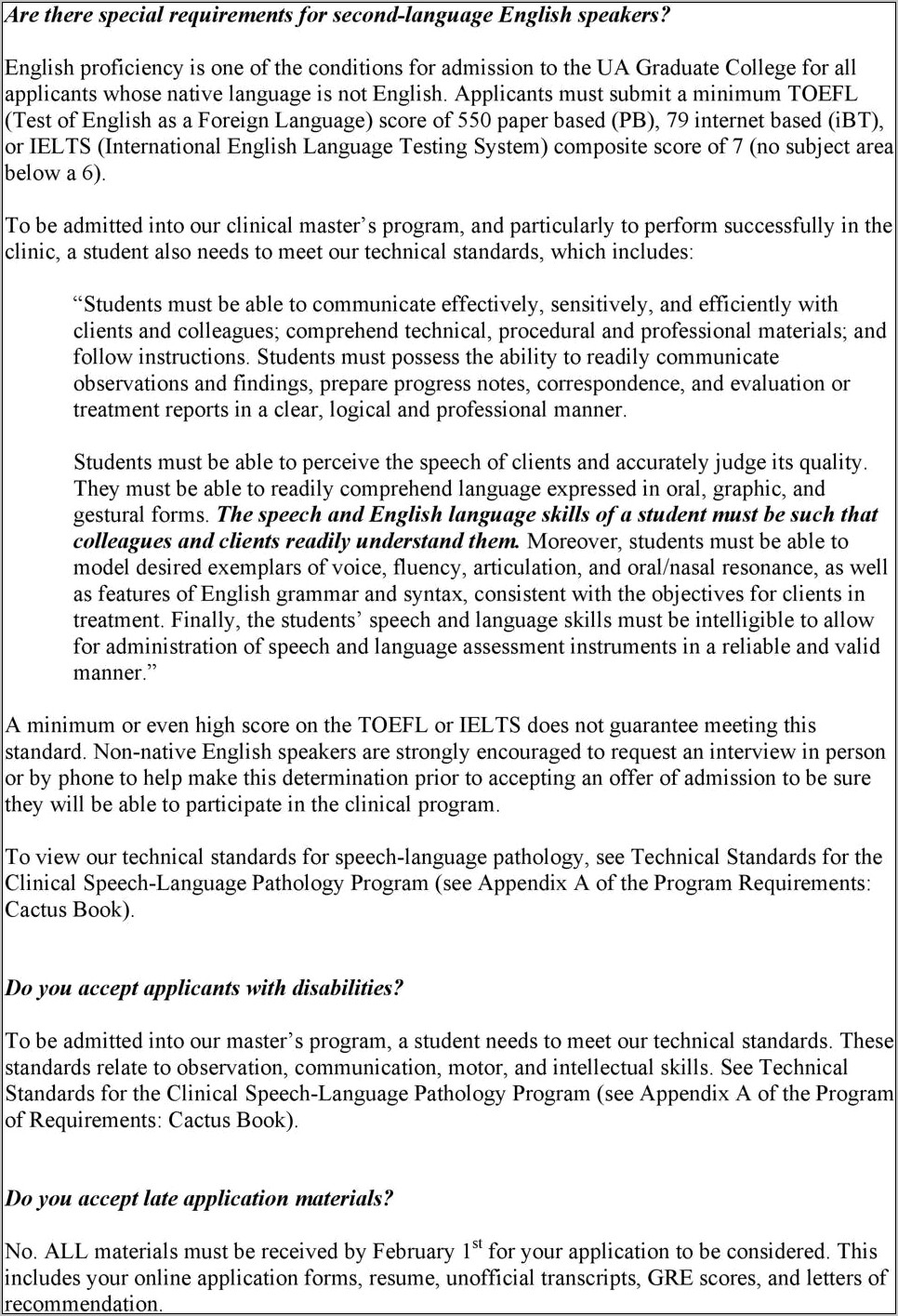 Resume For Speech Pathology Graduate School