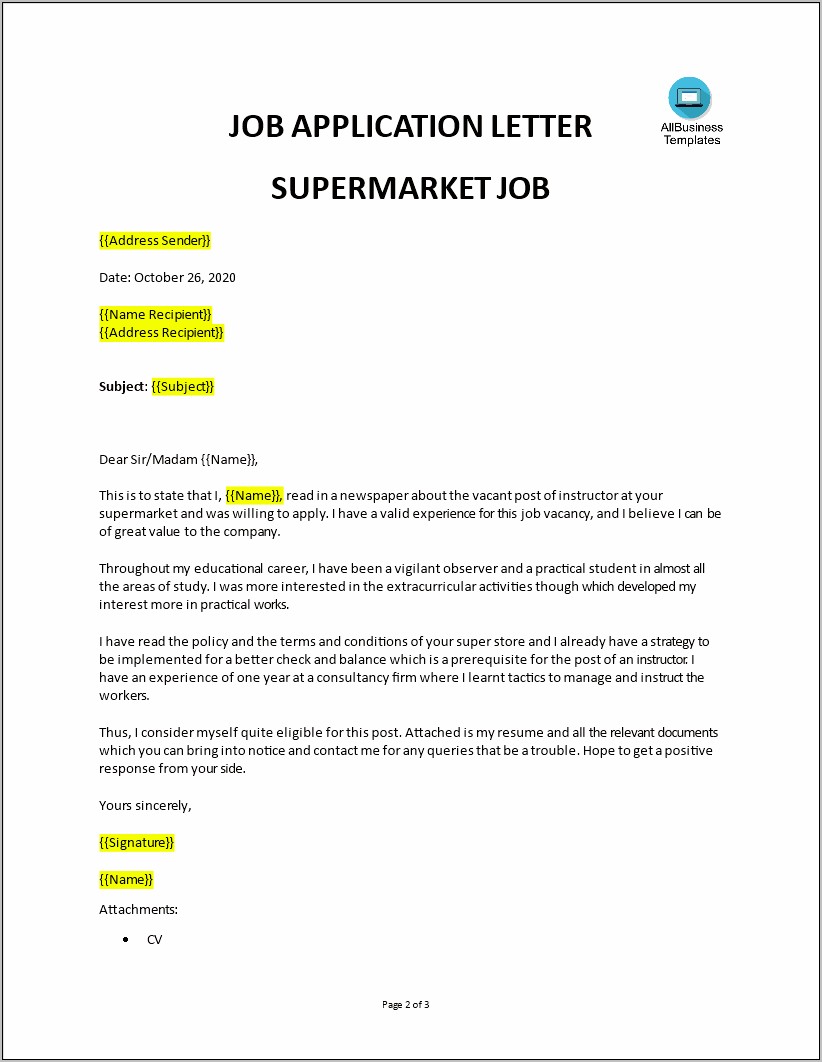 Resume For Working At A Grocery Store
