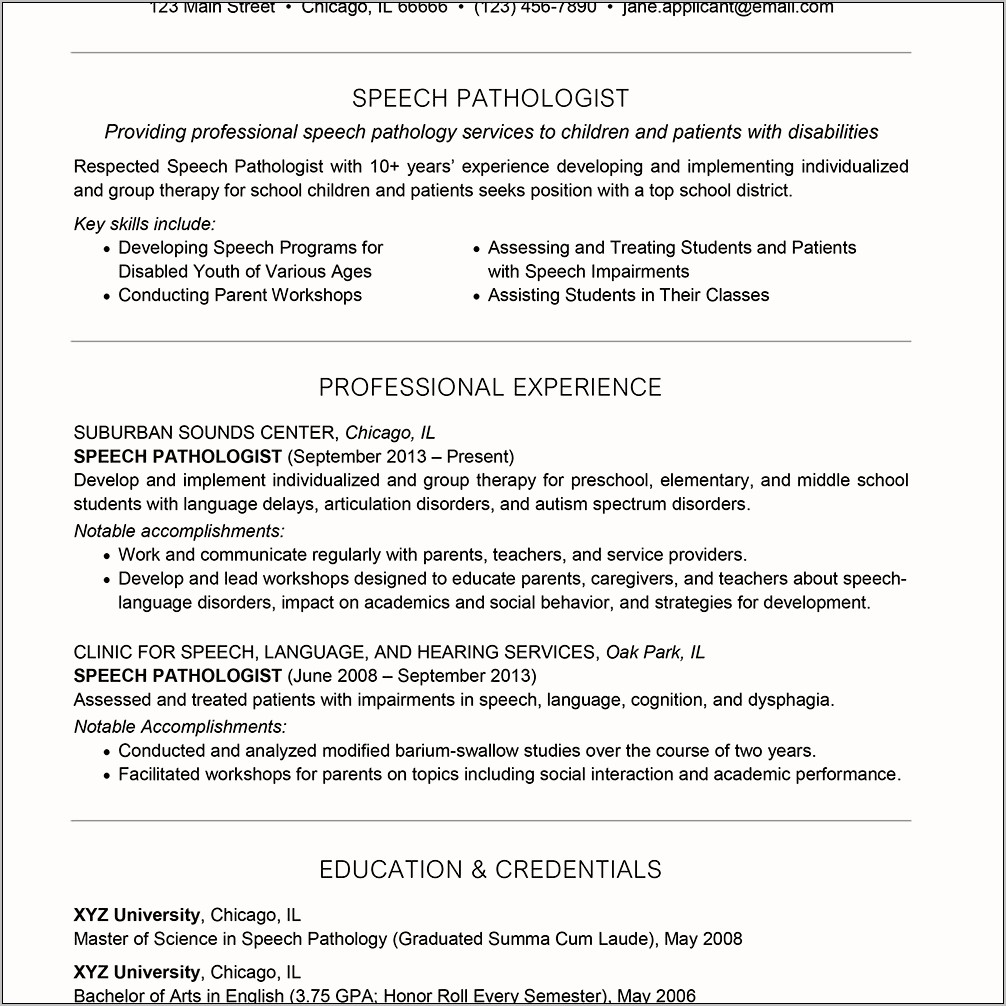 Resume For Youth With Autism Template