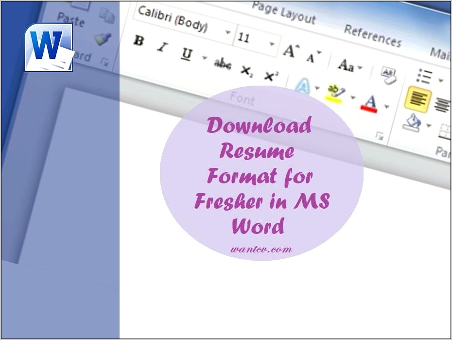 Resume Format Download In Ms Word