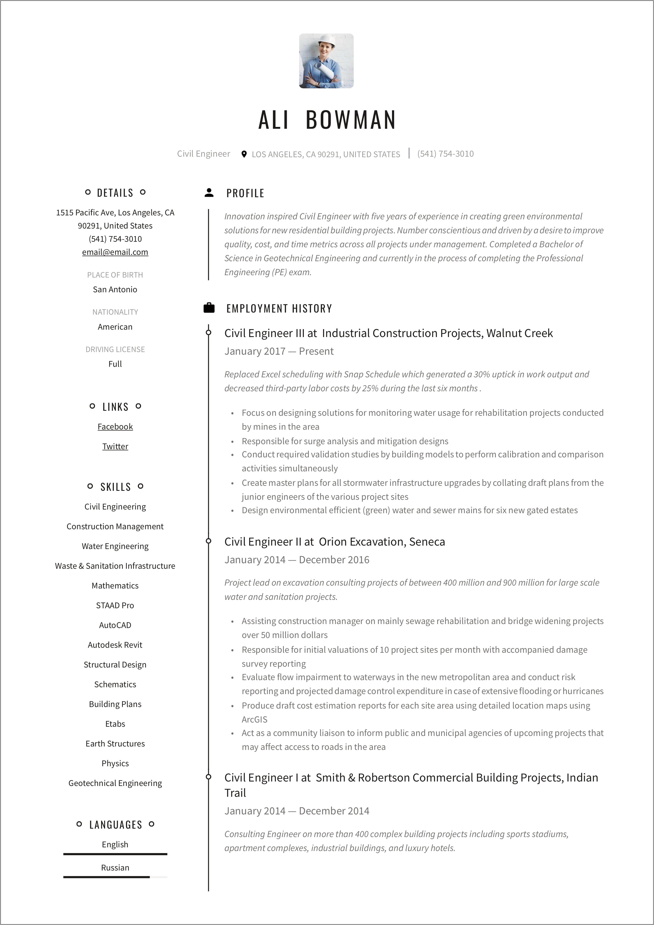 Resume Format For 1 Year Experience In Gis