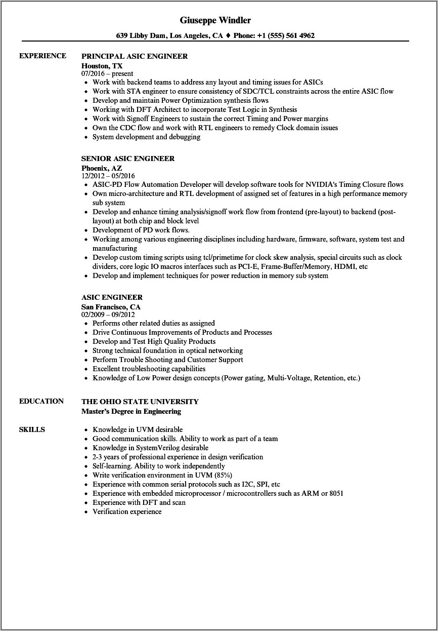 Resume Format For 3 Years Experience In Networking